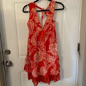 Eva Franco | Dresses | Nwt Eva Franco Red And White 0 Silk Floral Halter  Swing Dress Made In Usa | Poshmark